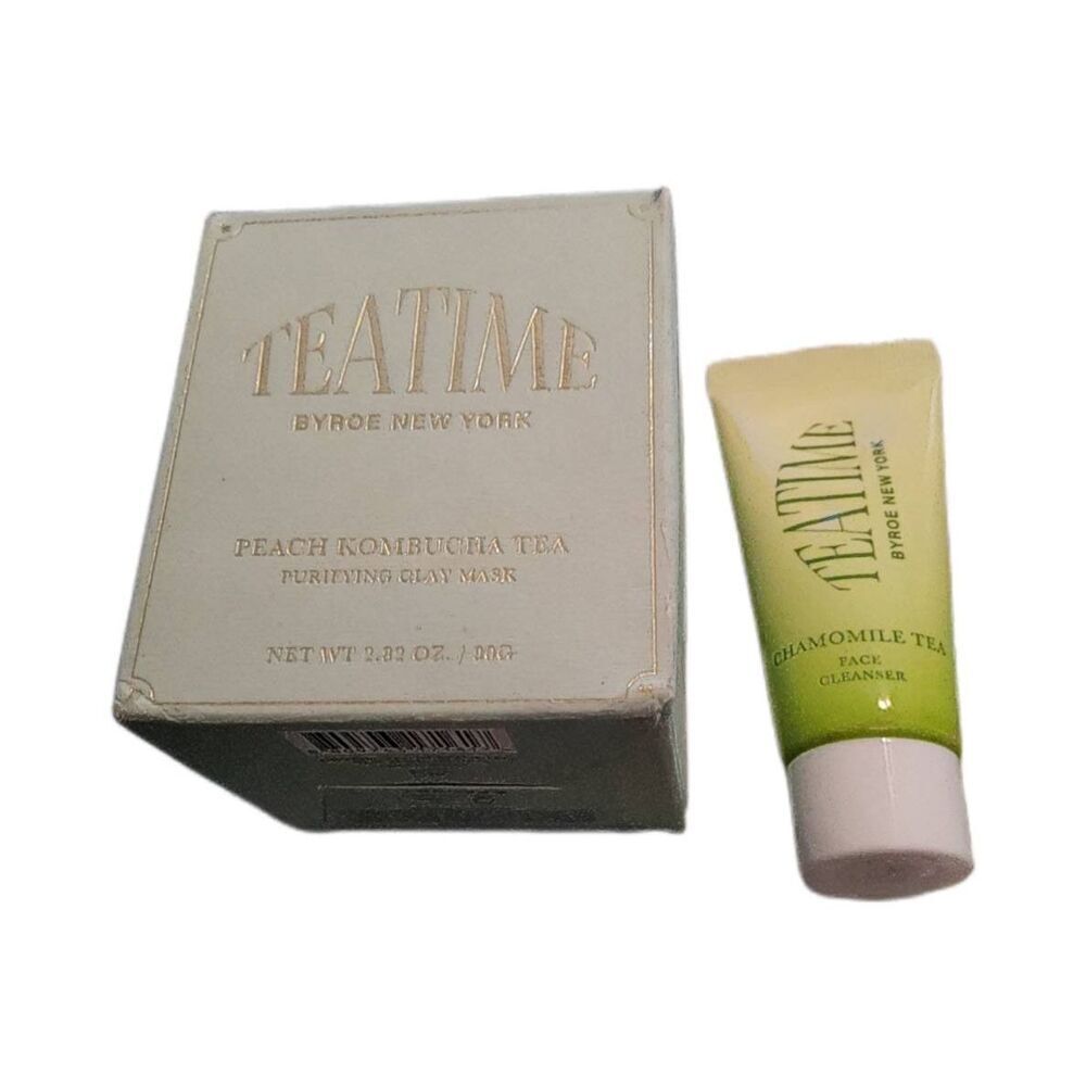 BNIB~BYROE NY Peach Kombucha Tea Clay Mask & Bonus Chamomile Face Cleanser